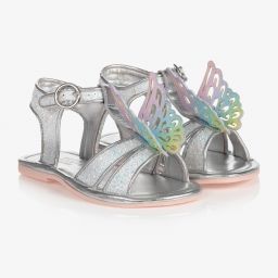 Sophia Webster Mini-Girls Silver Glitter Sandals | Childrensalon Outlet
