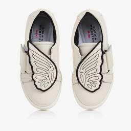 Sophia Webster Mini-Girls White Leather Butterfly Trainers | Childrensalon Outlet