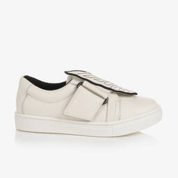 Sophia Webster Mini-Girls White Leather Butterfly Trainers | Childrensalon Outlet