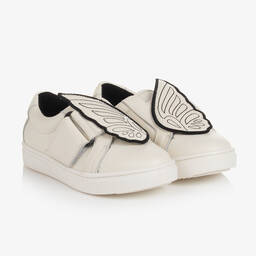 Sophia Webster Mini-Girls White Leather Butterfly Trainers | Childrensalon Outlet