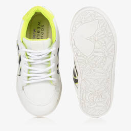Sophia Webster Mini-Girls White Leather Stomp Sneakers | Childrensalon Outlet