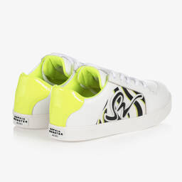 Sophia Webster Mini-Girls White Leather Stomp Sneakers | Childrensalon Outlet