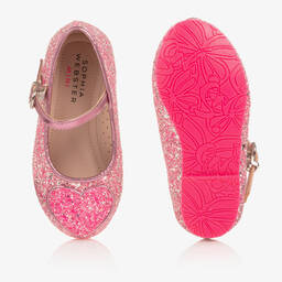 Sophia Webster Mini-Pink Glitter Leather Shoes | Childrensalon Outlet