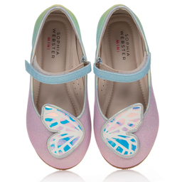 Sophia Webster Mini-Розовые туфли с блестками и декоративными бабочками | Childrensalon Outlet