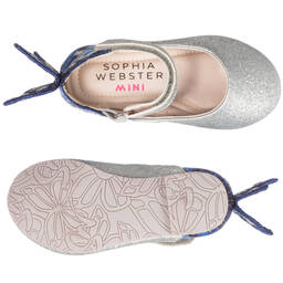 Sophia Webster Mini-Silver & Blue Glitter Shoes  | Childrensalon Outlet