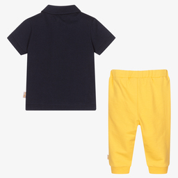 Sophie la Girafe-Синяя футболка и желтые штанишки для малышей | Childrensalon Outlet