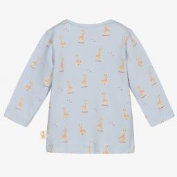 Sophie la Girafe-Голубой хлопковый топ с жирафами | Childrensalon Outlet