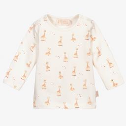 Sophie la Girafe-Кремовый хлопковый топ с жирафами | Childrensalon Outlet