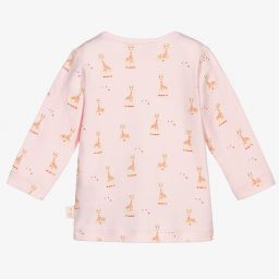Sophie la Girafe-Розовый хлопковый топ с жирафами | Childrensalon Outlet