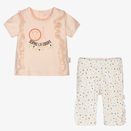 Sophie la Girafe-Pink & Ivory Leggings Set | Childrensalon Outlet