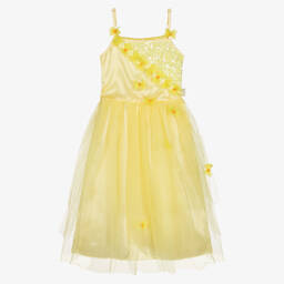 Souza-Girls Yellow Tulle Floral Dress | Childrensalon Outlet