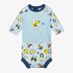 Splash About-Blue Bee Happy Nappy Baby Sun Suit (UPF50+) | Childrensalon Outlet