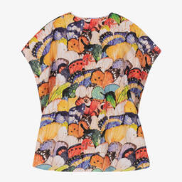 Stella Cove-Girls Orange Butterfly Print Kaftan | Childrensalon Outlet