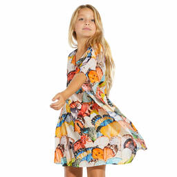 Stella Cove-Girls Orange Butterfly Print Kaftan | Childrensalon Outlet