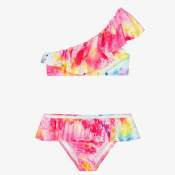 Stella Cove-مايو بيكيني مزين بكشكش لون زهري للبنات | Childrensalon Outlet