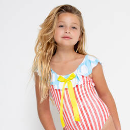 Stella Cove-Girls Red Striped Swimsuit | Childrensalon Outlet