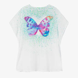 Stella Cove-Белый кафтан с бабочкой для девочек | Childrensalon Outlet