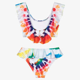 Stella Cove-Girls White Tie-Dye Ruffle Bikini | Childrensalon Outlet