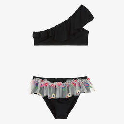 Stella Cove-Teen Girls Black Tulle Ruffle Bikini | Childrensalon Outlet