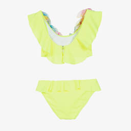 Stella Cove-مايو بيكيني تينز بناتي مزين بكشكش لون أصفر نيون | Childrensalon Outlet