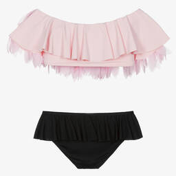Stella Cove-Teen Girls Pink & Black Petals Bikini | Childrensalon Outlet