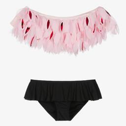 Stella Cove-Teen Girls Pink & Black Petals Bikini | Childrensalon Outlet
