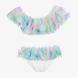 Stella Cove-Teen Girls White Floral Ruffle Bikini | Childrensalon Outlet