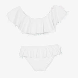 Stella Cove-Teen Girls White Floral Ruffle Bikini | Childrensalon Outlet