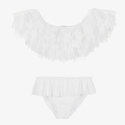 Stella Cove-Teen Girls White Petals & Ruffle Bikini | Childrensalon Outlet