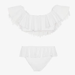 Stella Cove-Teen Girls White Petals & Ruffle Bikini | Childrensalon Outlet