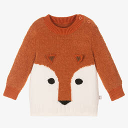 Stella McCartney Kids-كنزة أطفال ولادي قطن محبوك لون برتقالي وعاجي | Childrensalon Outlet