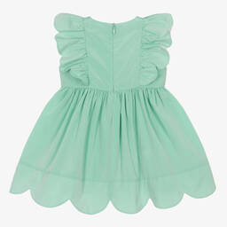 Stella McCartney Kids-Baby Girls Green Frilled Taffeta Dress | Childrensalon Outlet