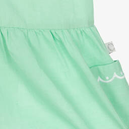 Stella McCartney Kids-Зеленое платье из хлопка и льна для малышек | Childrensalon Outlet