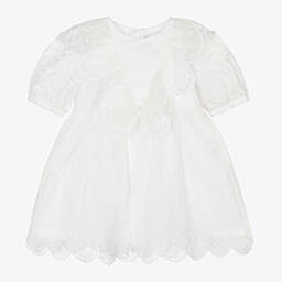 Stella McCartney Kids-Кремовое шелковое платье | Childrensalon Outlet