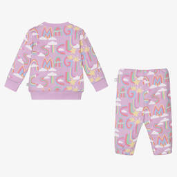 Stella McCartney Kids-بدلة رياضية أطفال بناتي قطن لون بنفسجي وأرجواني | Childrensalon Outlet