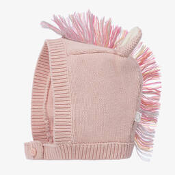 Stella McCartney Kids-Розовый вязаный чепчик из органического хлопка | Childrensalon Outlet
