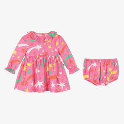 Stella McCartney Kids-Розовое платье и трусики со звездами для малышек | Childrensalon Outlet