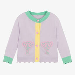 Stella McCartney Kids-Baby Girls Purple Cotton Knit Cardigan | Childrensalon Outlet