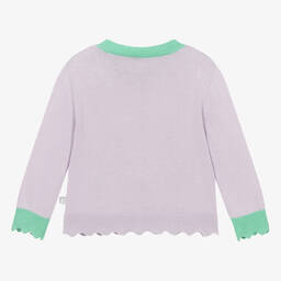 Stella McCartney Kids-Baby Girls Purple Cotton Knit Cardigan | Childrensalon Outlet
