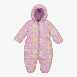 Stella McCartney Kids-Сиреневый зимний комбинезон с радугами для малышек | Childrensalon Outlet