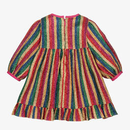 Stella McCartney Kids-Baby Girls Rainbow Glitter Stripe Dress | Childrensalon Outlet