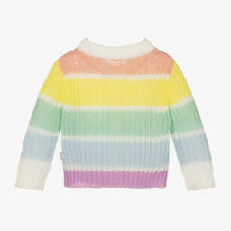 Stella McCartney Kids-Baby Girls Rainbow Stripe Knit Cardigan | Childrensalon Outlet