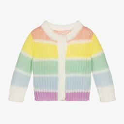 Stella McCartney Kids-Baby Girls Rainbow Stripe Knit Cardigan | Childrensalon Outlet