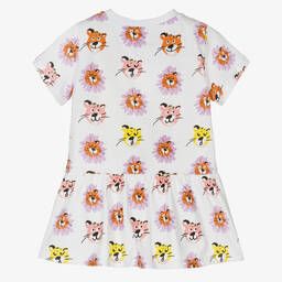 Stella McCartney Kids-Baby Girls White Cotton Big Cat Dress | Childrensalon Outlet