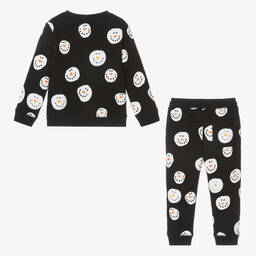 Stella McCartney Kids-Черный спортивный костюм из хлопка со снеговиками | Childrensalon Outlet