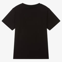 Stella McCartney Kids-Черная футболка из органического хлопка Хэллоуин | Childrensalon Outlet