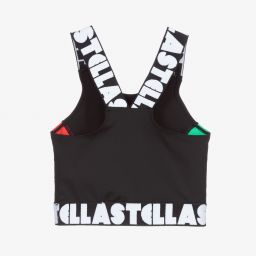 Stella McCartney Kids-Черный спортивный укороченный топ | Childrensalon Outlet