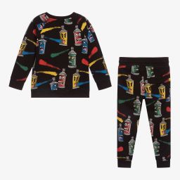 Stella McCartney Kids-Черный спортивный костюм из органического хлопка | Childrensalon Outlet
