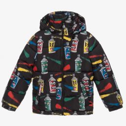 Stella McCartney Kids-Black Recycled Puffer Coat | Childrensalon Outlet