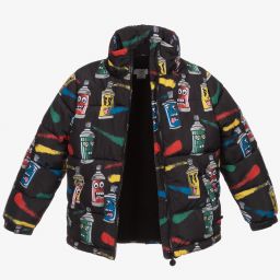 Stella McCartney Kids-Black Recycled Puffer Coat | Childrensalon Outlet